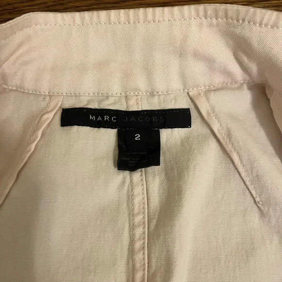 Marc Jacobs Light Pink Asymmetric Button Down Military Jacket - Picture 4 of 6